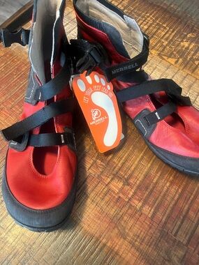 Merrell womens Red and Black Strap barefoot Sneakers